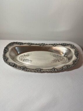 Old English Oval Serving Platter Grapes and Leaves. Made in Canada